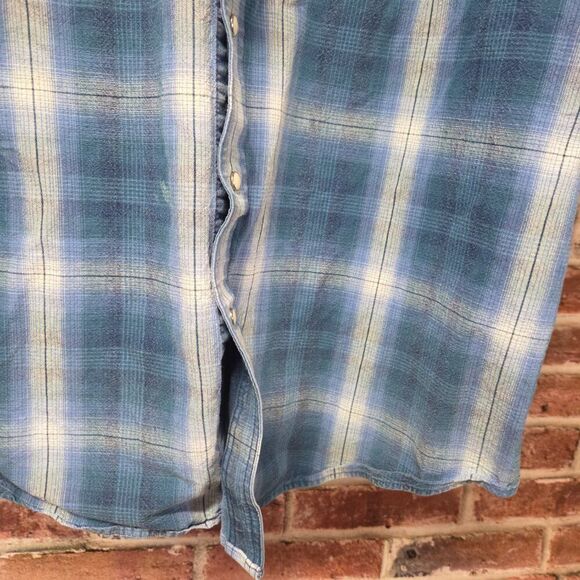 Wrangler Western Shirt 3XL | Vintage Cowboy Button Down Blue Short Sleeve - Picture 7 of 7